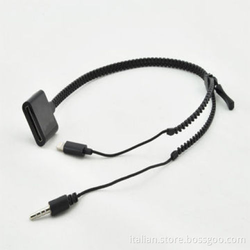 2-in-1 Multifunctional Zipper USB Charging & Data Cable for iPhone 30-pin/Micro 5 Pins